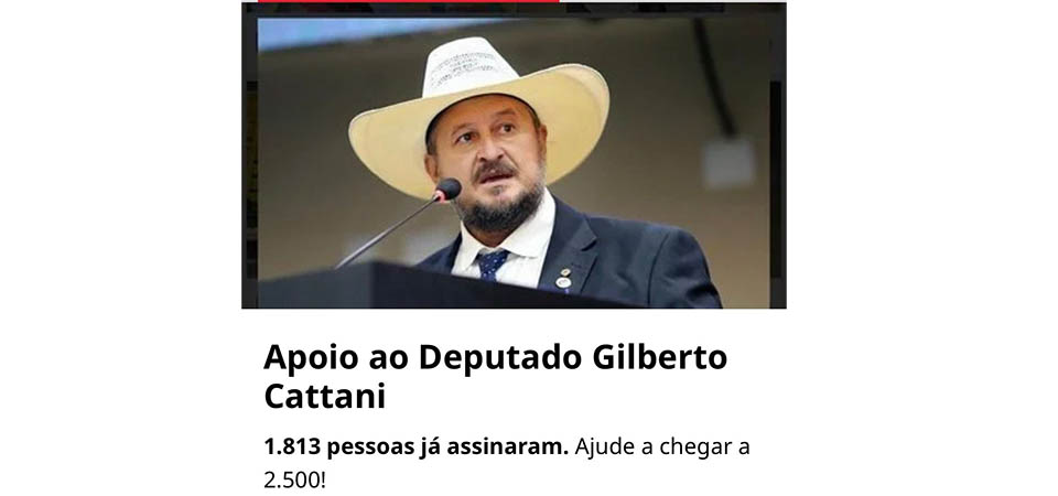 Abaixo-assinado demonstra apoio a Cattani, assine você também