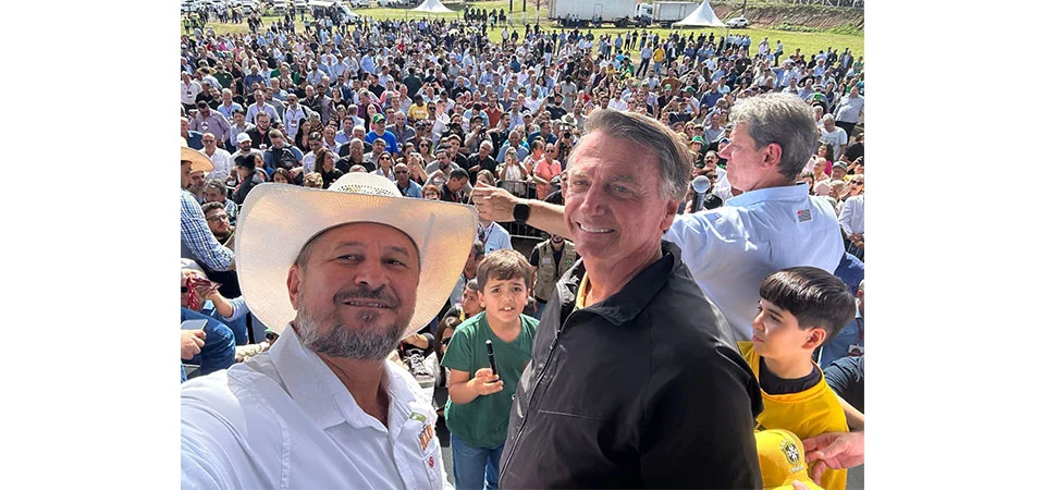 Ao lado de Bolsonaro e Tarcísio, Cattani representa MT em feira da pecuária em SP