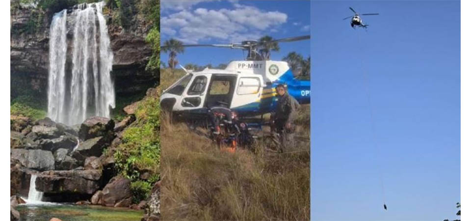 Praticante de rapel cai de cabeça em rochas e morre em cachoeira