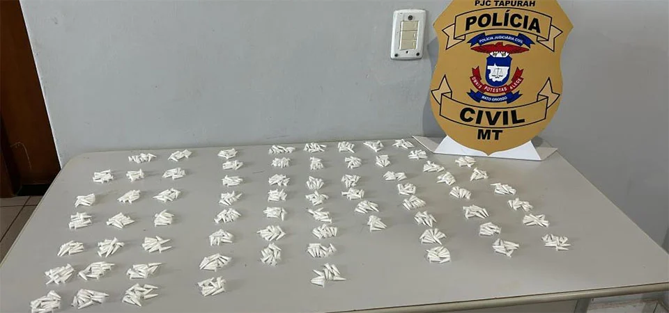 Tapurah: Polícia Civil apreende mais de 700 pinos de cocaína