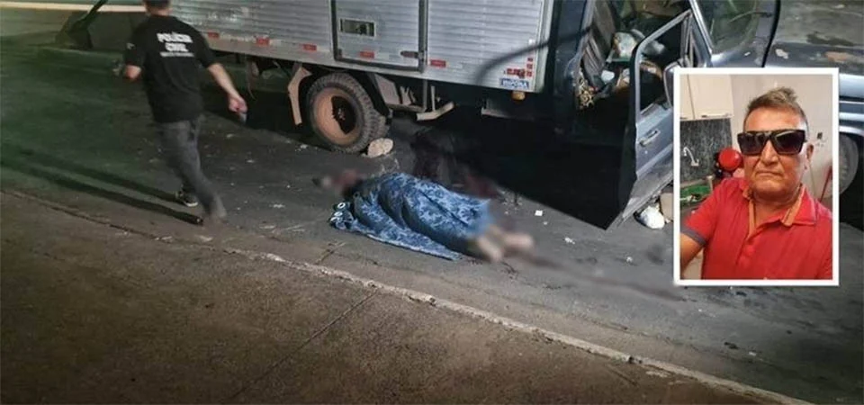 Motorista morre ao bater caminhão em estrutura de viaduto