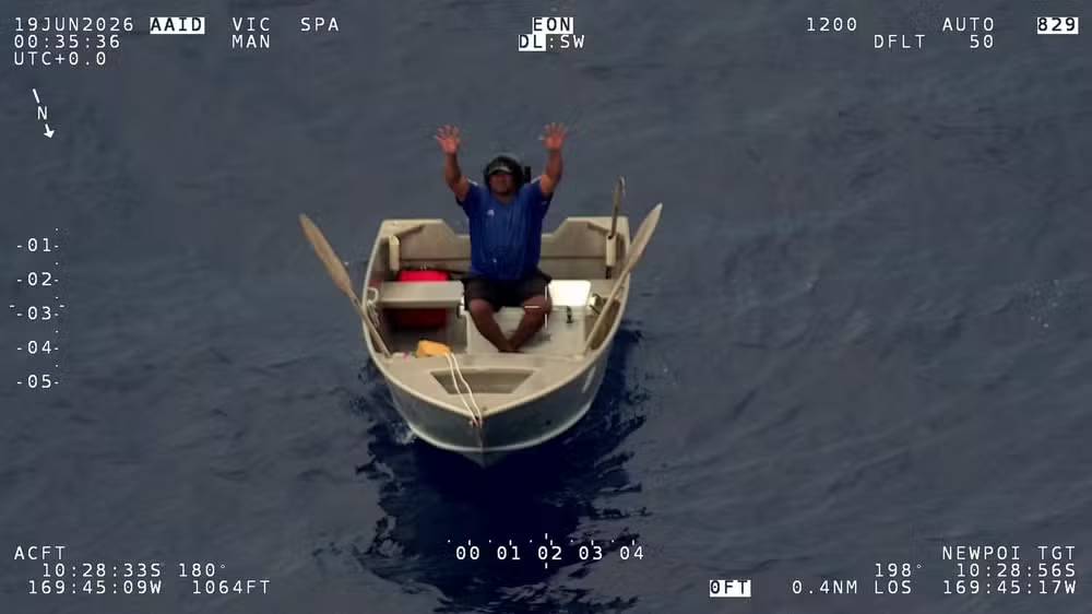 Pescador é encontrado após sete dias perdido no mar em barco de alumínio