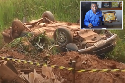 Empresário morre após capotar carro em região de mata