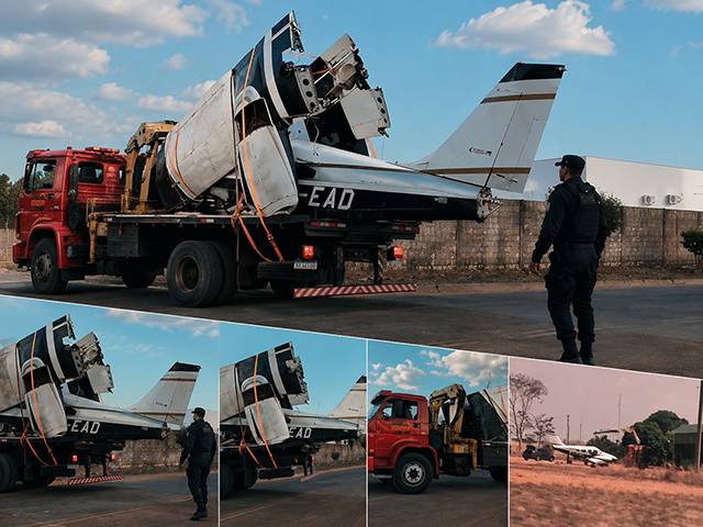 PM recupera avião desmontado e prende quatro suspeitos