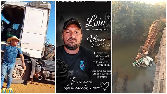 Motorista morre após caminhão boiadeiro despencar de ponte